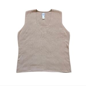 Chicos Beige Square Neck Cotton Tank Top (Size 3)
